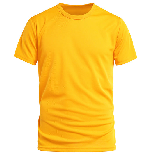 Men's solid color round neck quick-drying short-sleeved T-shirt black