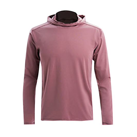 Men's Solid Color Round Neck Long Sleeve T-Shirt Matte Black