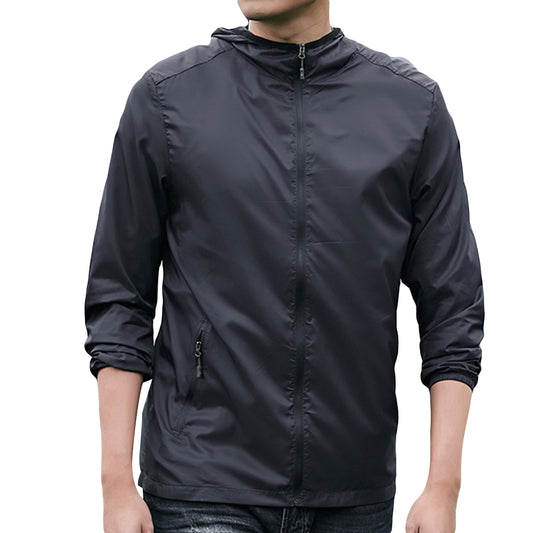 Men's casual hooded sunscreen suit black