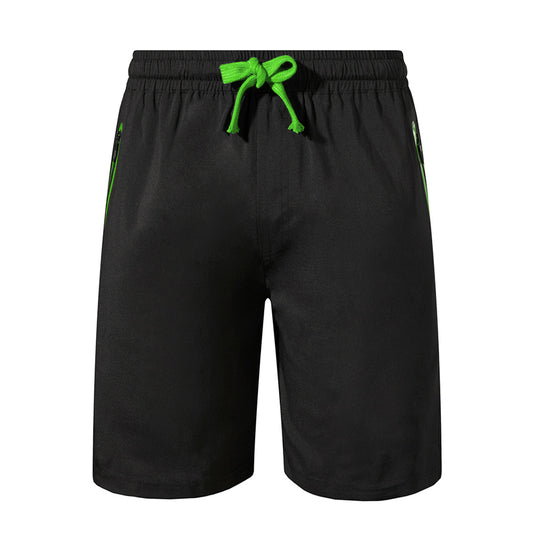 Men's color blocked five point sports shorts in green