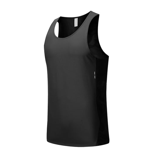 Men's solid color quick drying H-shaped vest in black