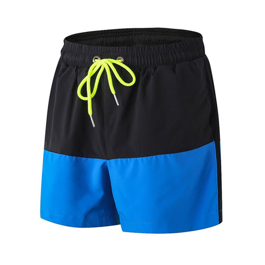 Men's loose elastic quick drying sports shorts in black and blue