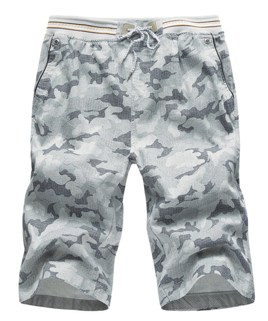 Men's thin sports and casual five quarter shorts 1701 light green