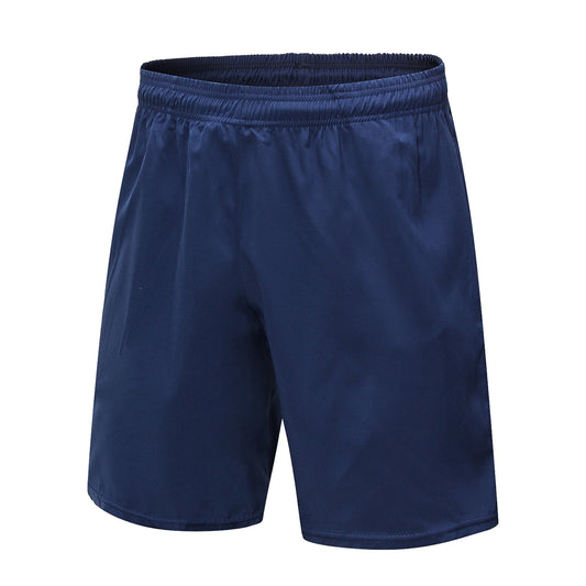 Men's solid color elastic quick drying five minute shorts navy blue