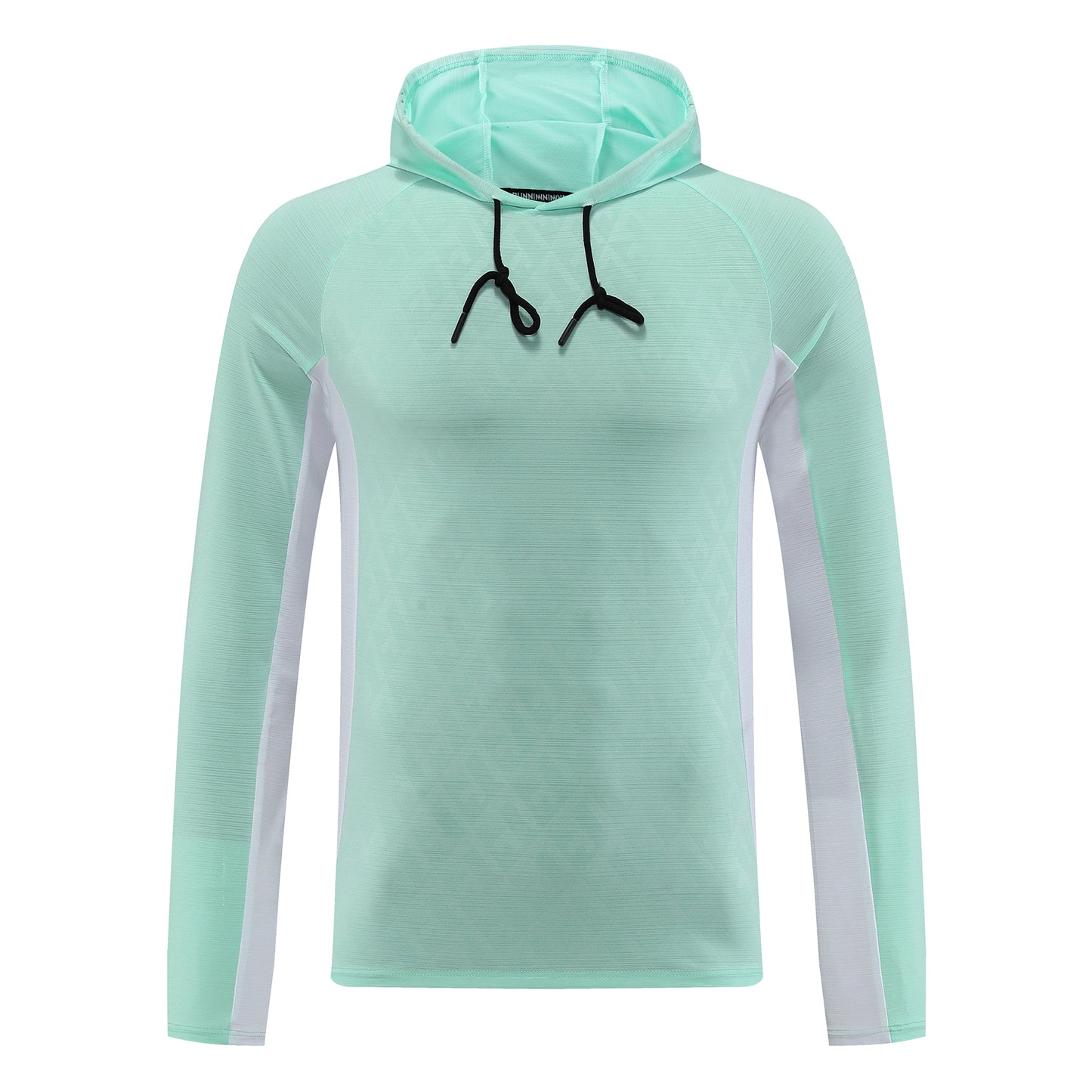 Men's hooded color matching sports sweatshirt light green
