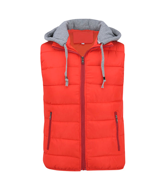 YOUTHUP Men's Sleeveless Quilted Down Jacket, Lightweight Color Hooded Vest, Thick Coats for Winter.