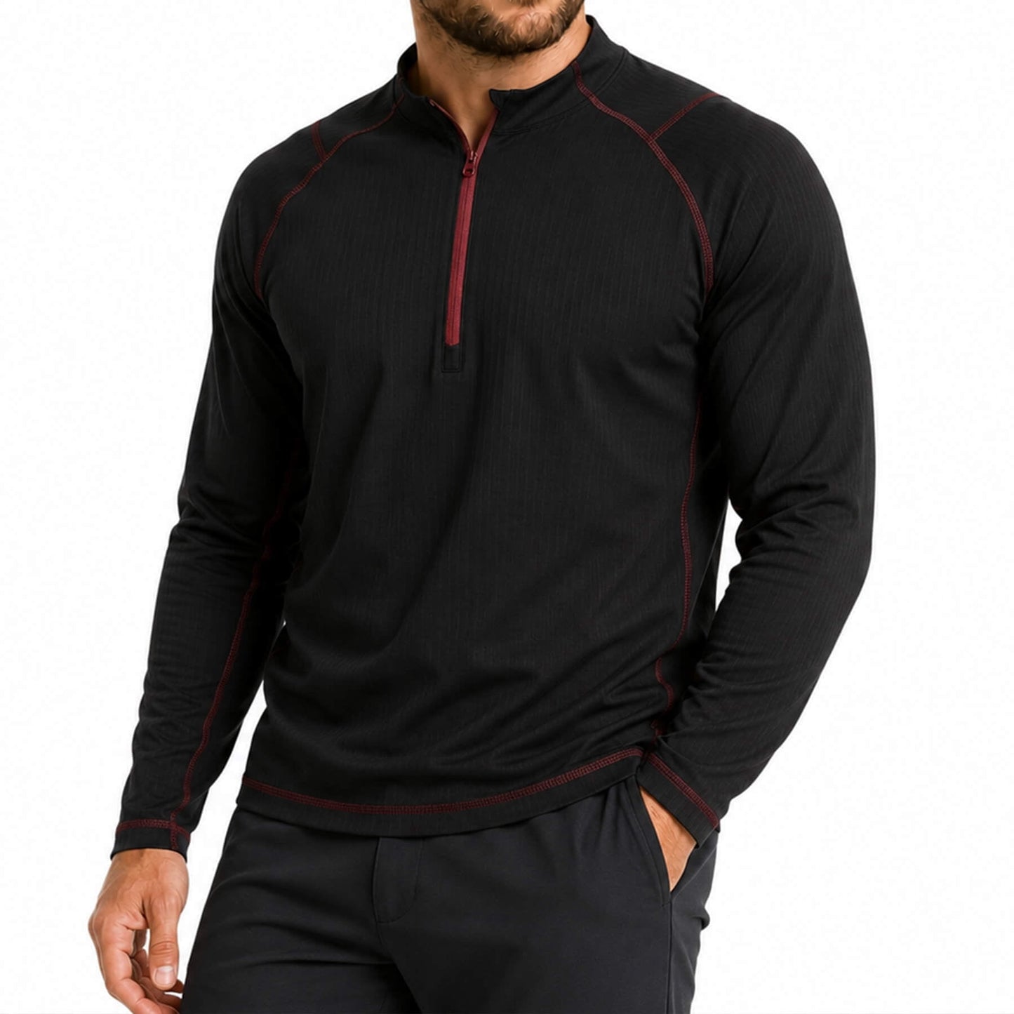 YOUTHUP Men's Half Zip Henley Shirt Relaxed Fit Quick Dry Athletic Pullover Raglan Activewear for Running & Outdoors