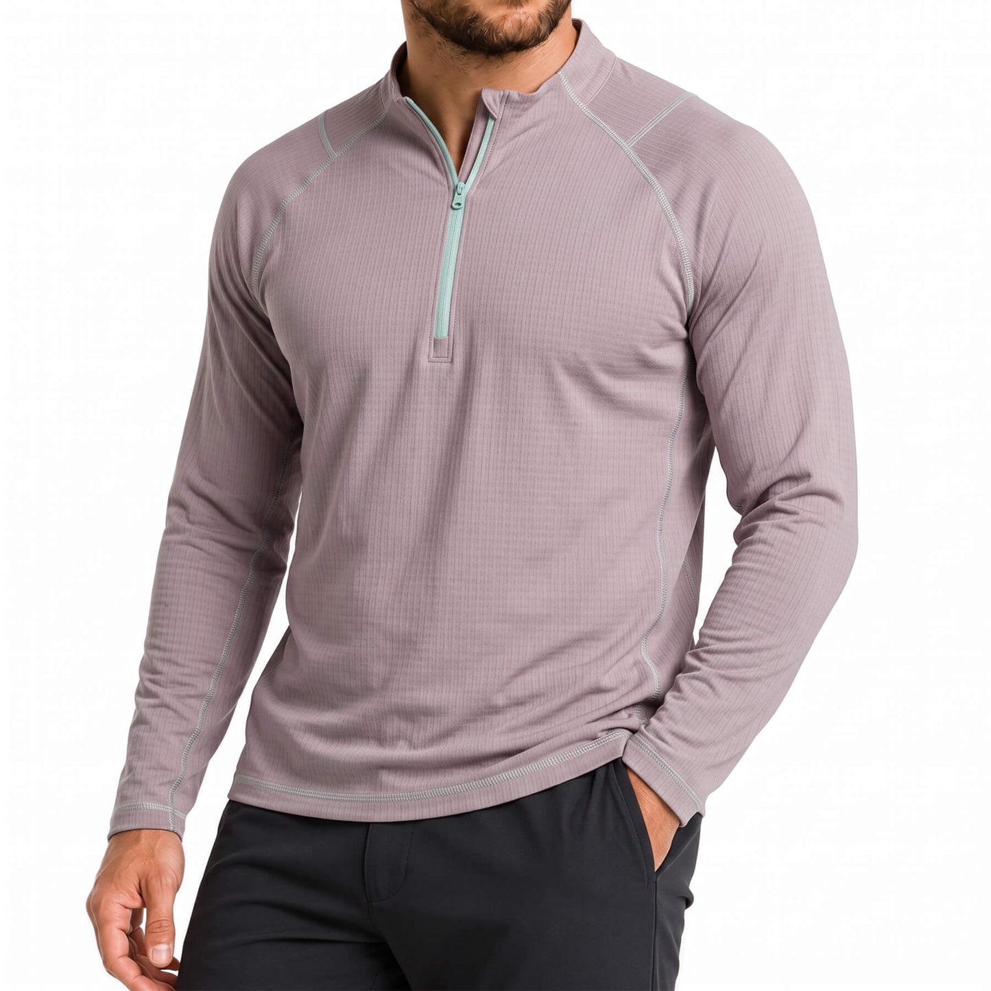 YOUTHUP Men's Half Zip Henley Shirt Relaxed Fit Quick Dry Athletic Pullover Raglan Activewear for Running & Outdoors