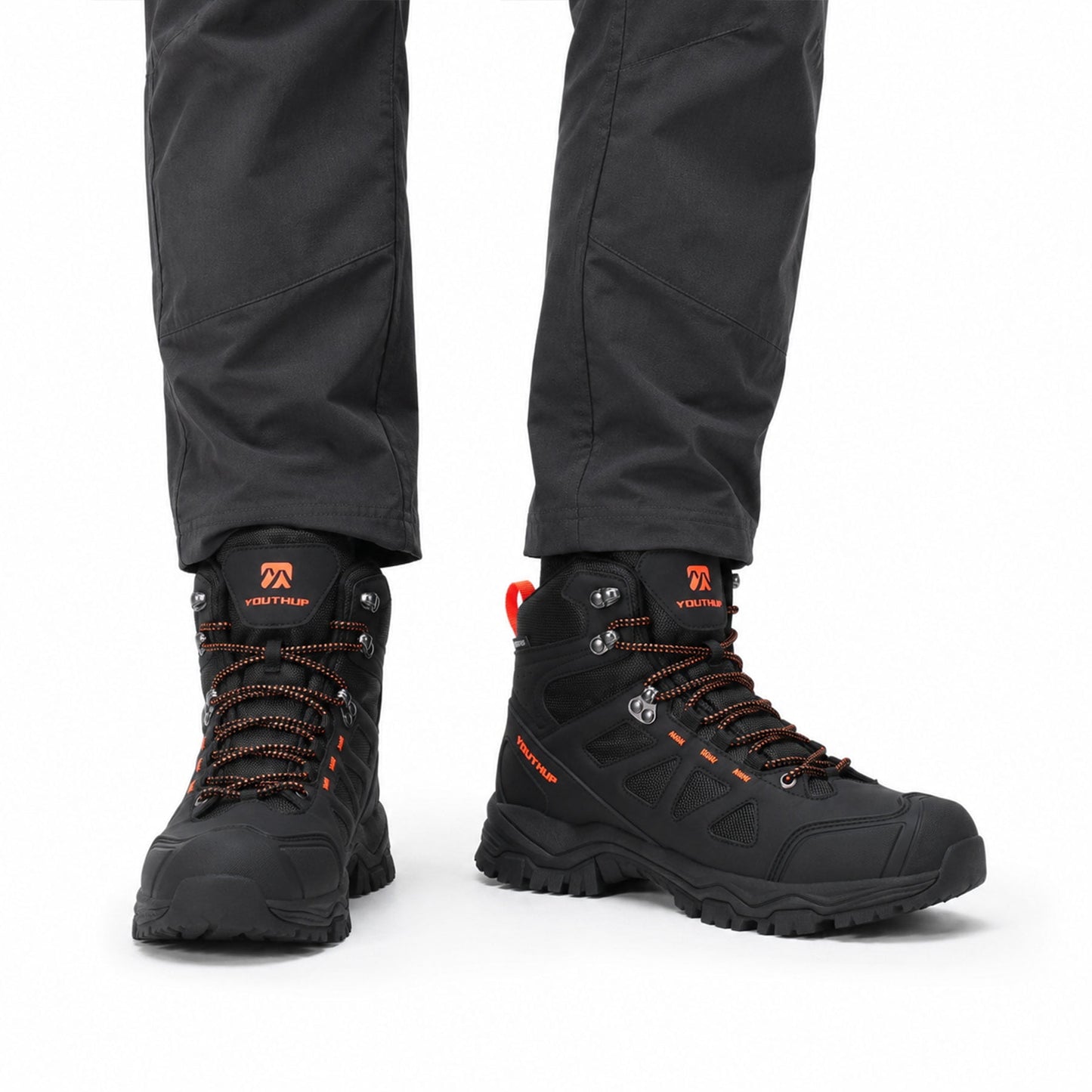 YOUTHUP Men's Hiking Boots High Top Outdoor Trekking Shoes Lightweight Ankle Support Trail Walking Boots for Camping Backpacking and Casual Wear