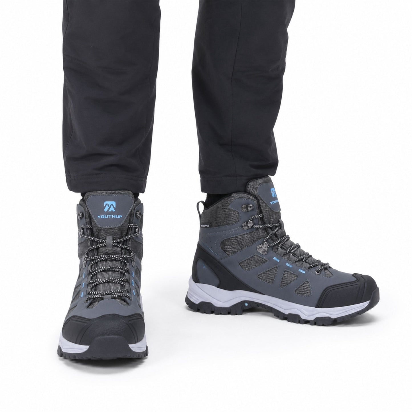 YOUTHUP Men's Hiking Boots High Top Outdoor Trekking Shoes Lightweight Ankle Support Trail Walking Boots for Camping Backpacking and Casual Wear