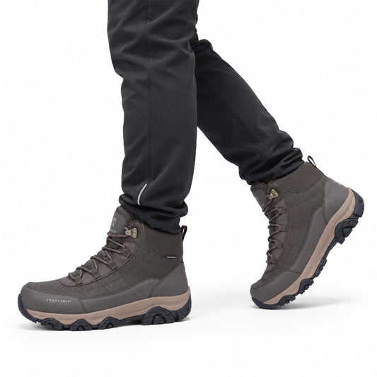 YOUTHUP Men's Hiking Boots Waterproof High Top Outdoor Trekking Shoes Anti-Slip Trail Sneakers for Climbing and Walking