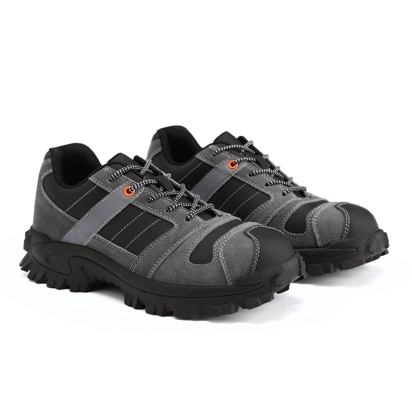 Youthup Men's Steel Toe Work Boots - Kevlar Anti-Puncture Ankle Safety Shoes with Non-Slip Sole