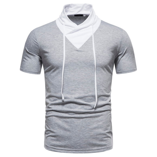 Men's Solid Color V-Neck Short Sleeve T-Shirt Black