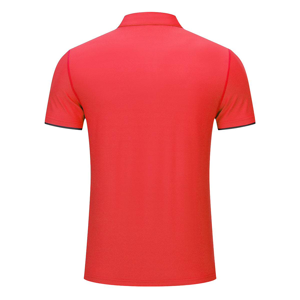 Men's solid color quick drying POO collar short sleeved T-shirt in Chinese red