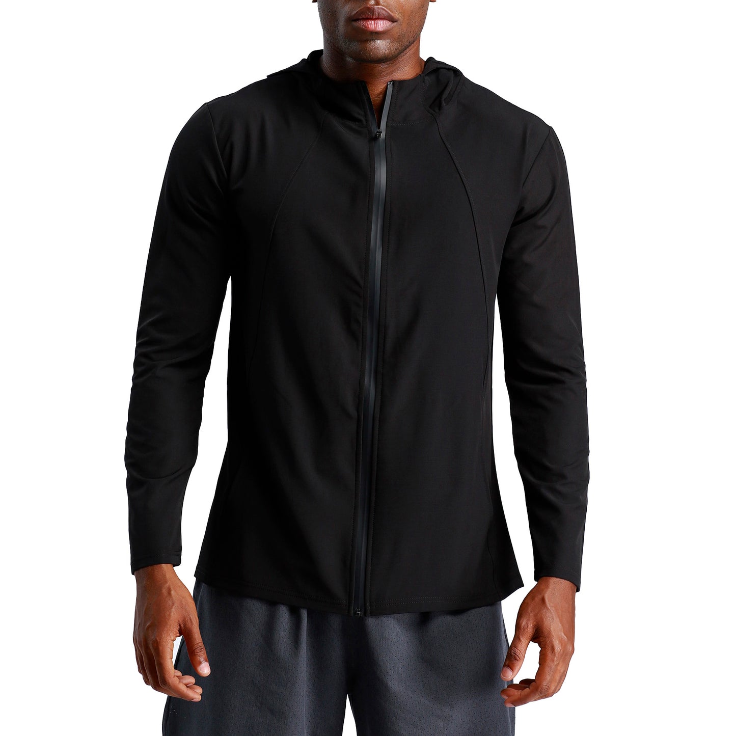 Men's casual hooded sports jacket black