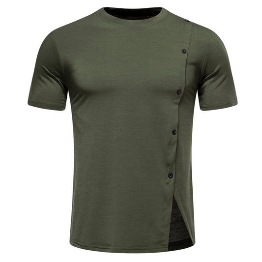 Men's Solid Color Round Neck Short Sleeve T-Shirt White