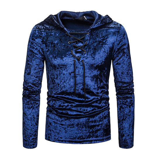 Men's Hooded Long Sleeve T-Shirt Black