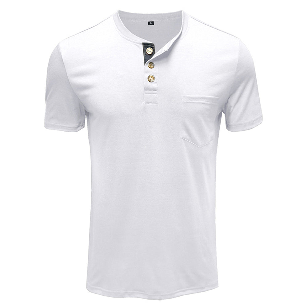 Men's Solid Color Short Sleeve T-Shirt Black
