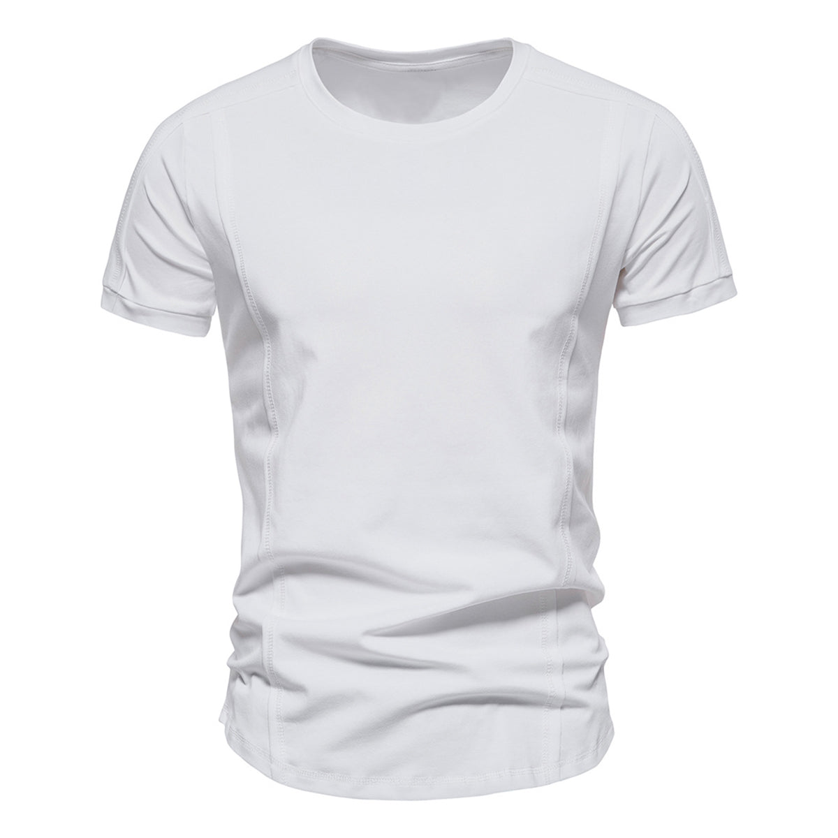 Men's solid color V-neck short-sleeved T-shirt dark gray