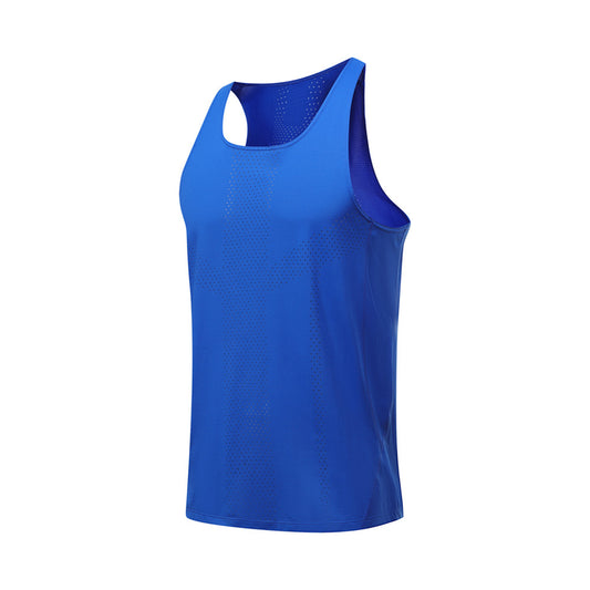 Men's sleeveless solid color sports vest color blue