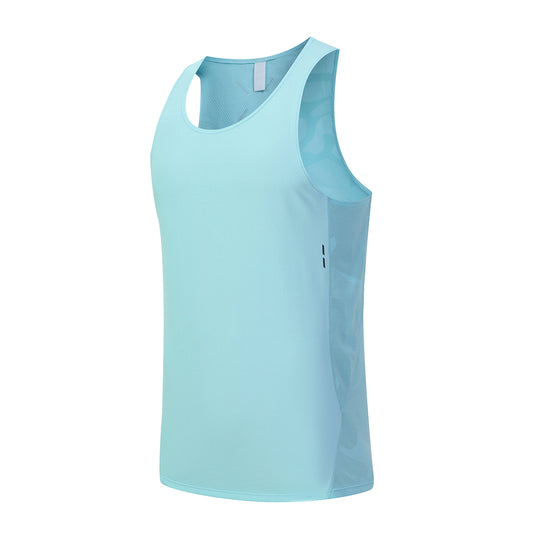 Men's solid color quick drying H-shaped vest in navy blue