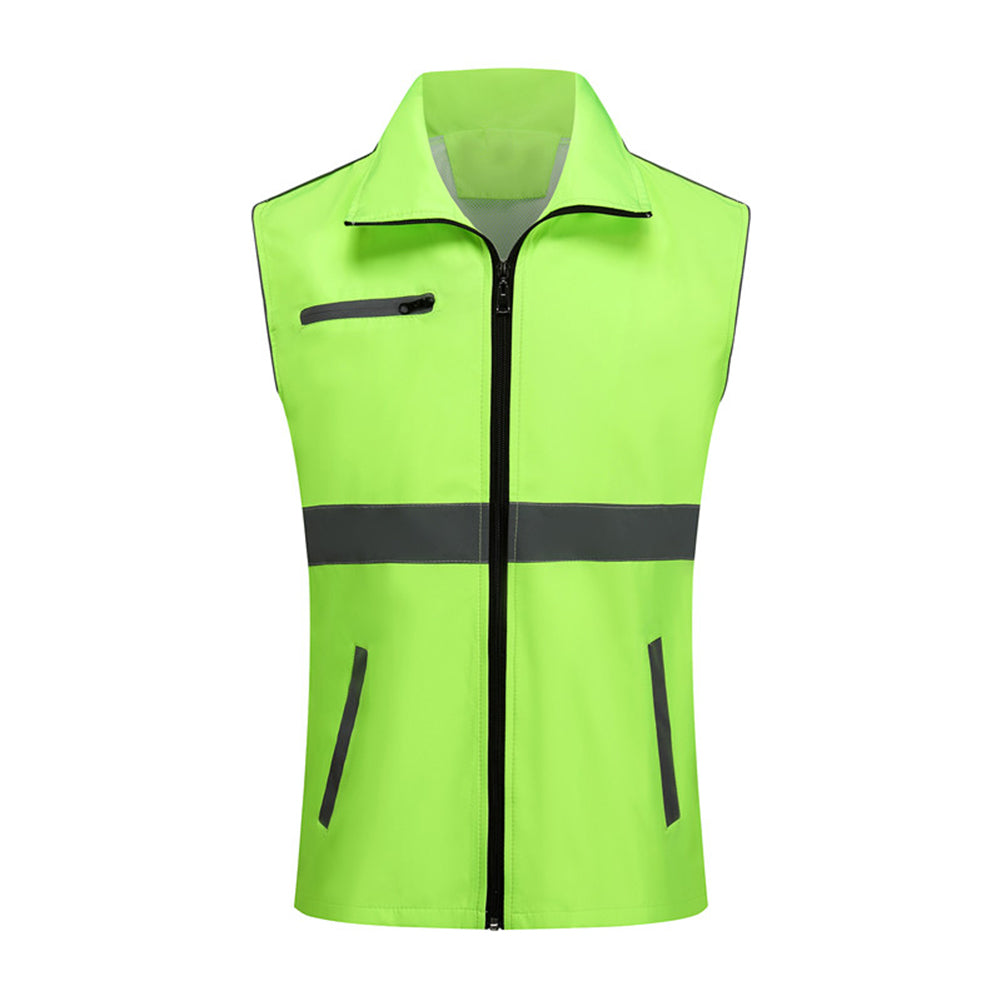Men's reflective lapel vest fluorescent green