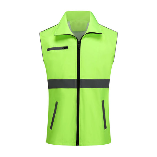 Men's reflective lapel vest fluorescent green