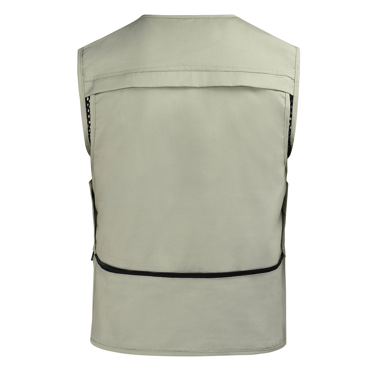 YOUTHUP Men's V-Neck Solid Color Outdoor Multi-pocket Vest