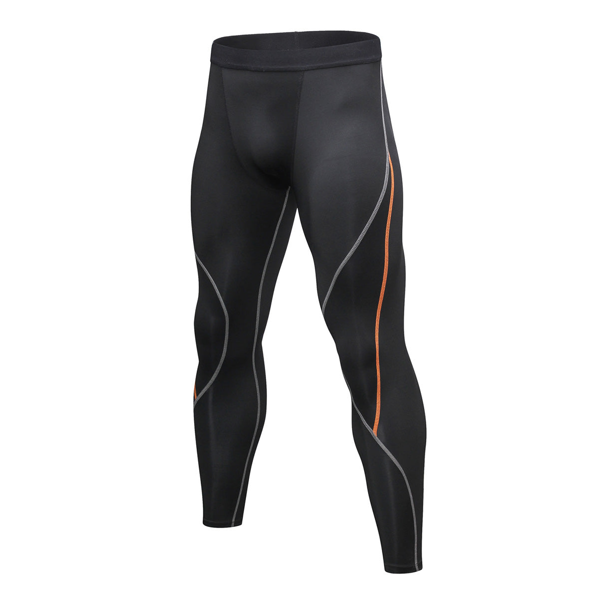 Men's patchwork color blocking quick drying sports pants with black orange thread