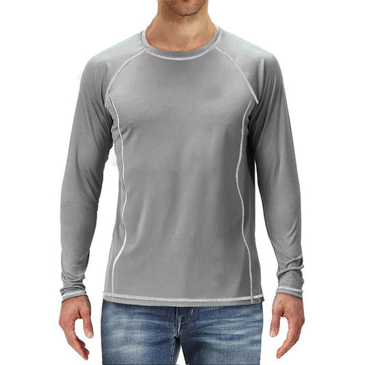 Men's Ultra Thin Slim Fit Stretch Long Sleeve T-Shirt White