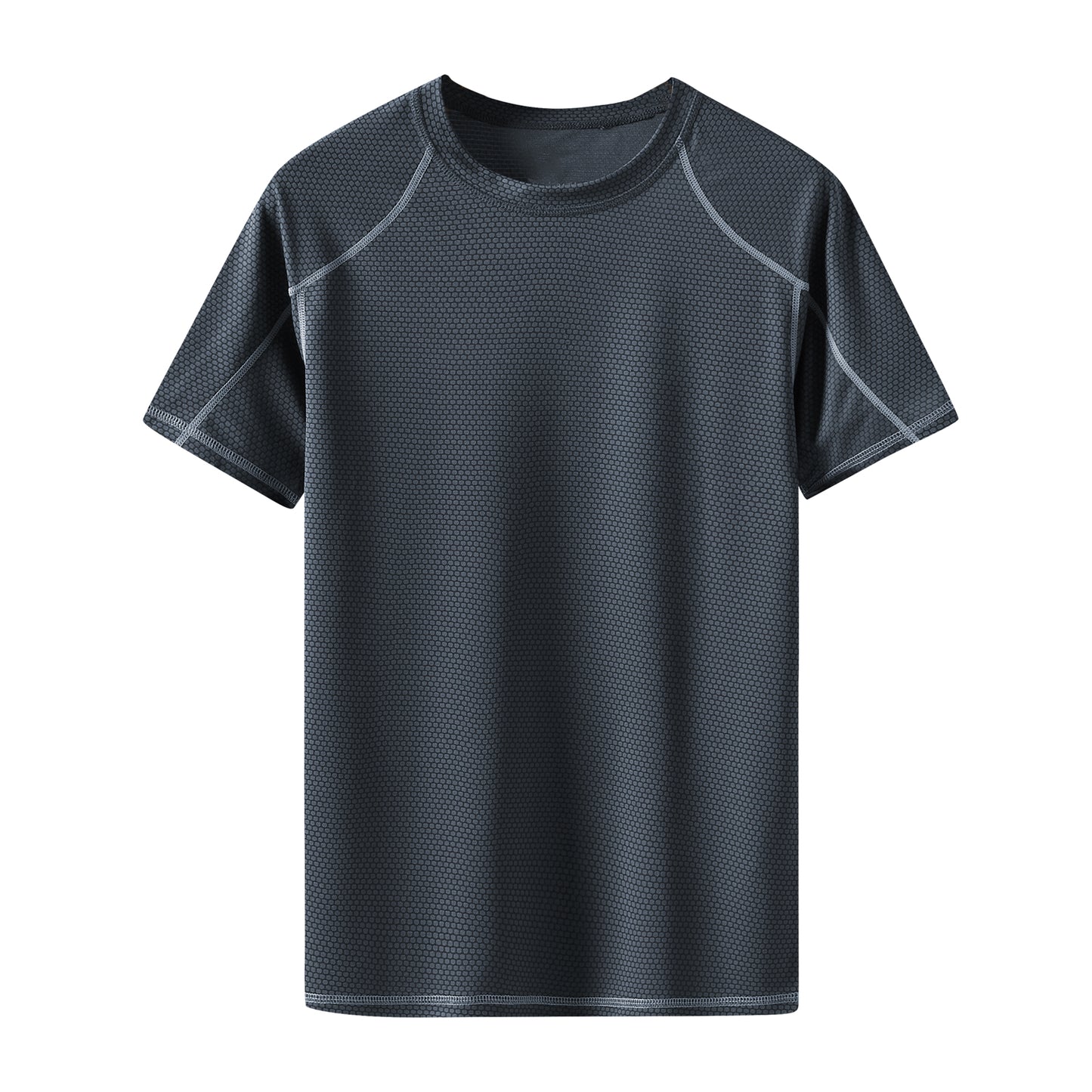 Men's round neck solid color elastic quick-drying short-sleeved T-shirt white