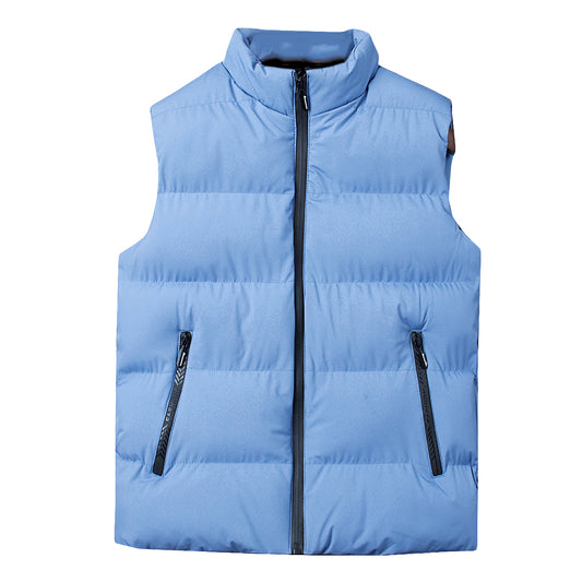 Men's solid color vest blue
