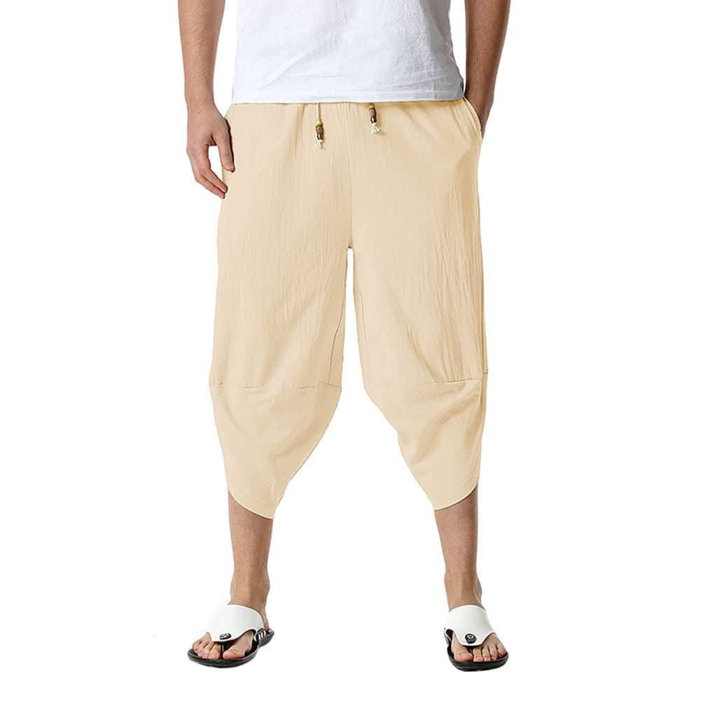 Men's casual sports shorts in khaki color