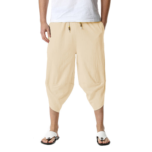 Men's casual sports shorts in khaki color