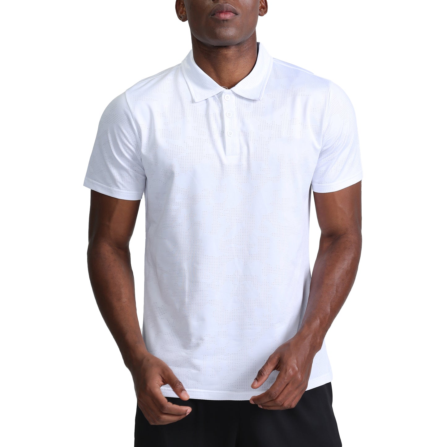 Men's loose round neck long sleeved T-shirt in white