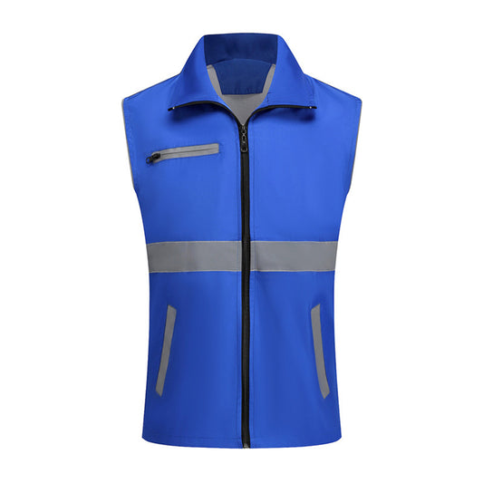 Men's reflective lapel vest in color blue