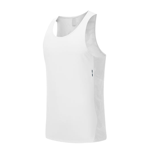 Men's solid color quick drying H-shaped vest in white