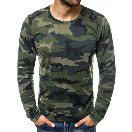 Men's Camouflage Long Sleeve T-Shirt Light Gray