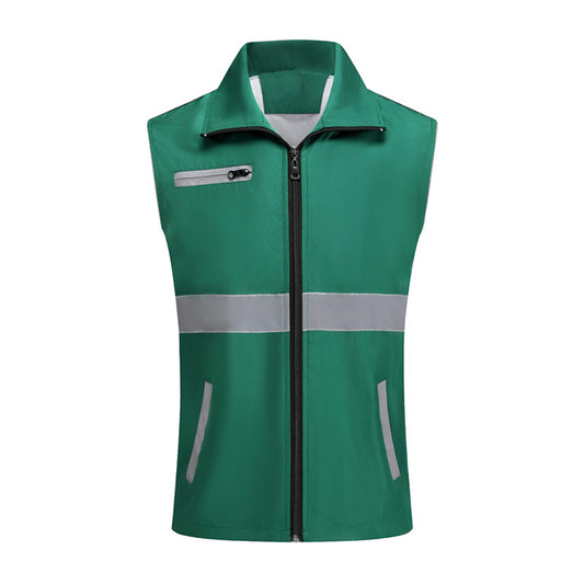 Men's reflective lapel vest in grass green