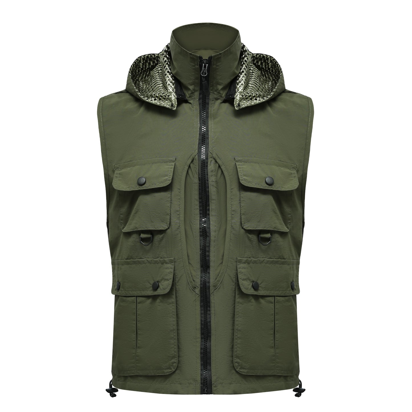 YOUTHUP Men's Hooded Multi Pocket Camping Hunting Safari Gilet  Casua Vest