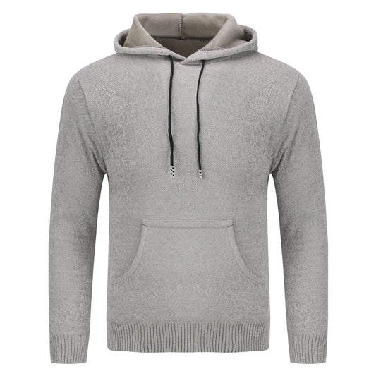 Men's hooded solid color hoodie light gray