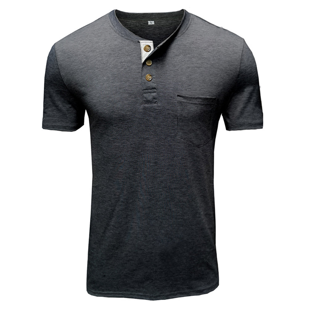 Men's Solid Color Short Sleeve T-Shirt Khaki