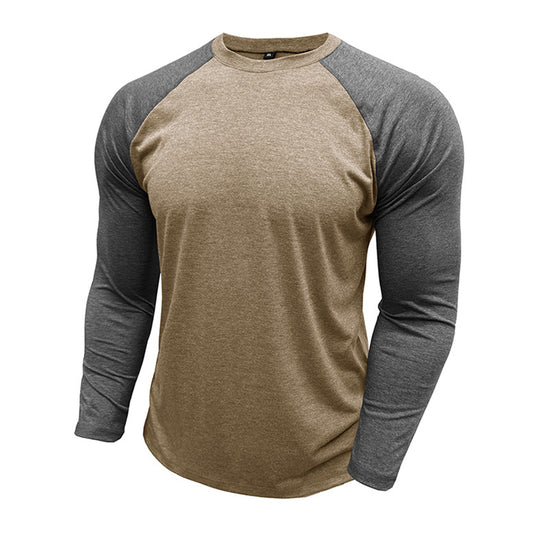 Men's Color Block Long Sleeve T-Shirt Dark Blue