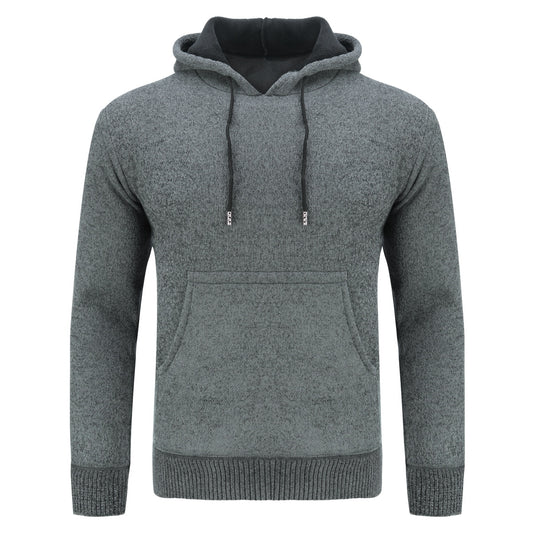 Men's hooded solid color hoodie dark gray
