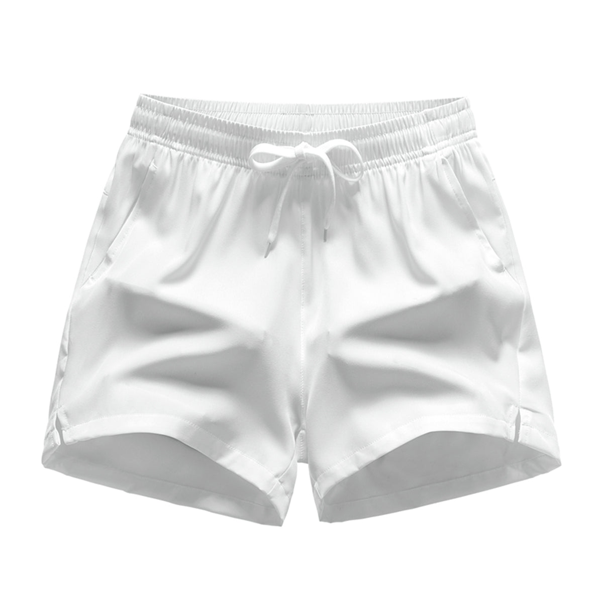Men's ice silk quick drying casual shorts white