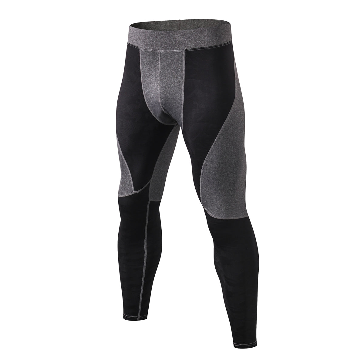 Men's camouflage spliced quick drying sports pants black camouflage
