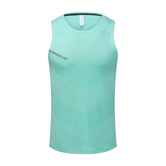 Men's solid color reflective quick drying vest in lake green