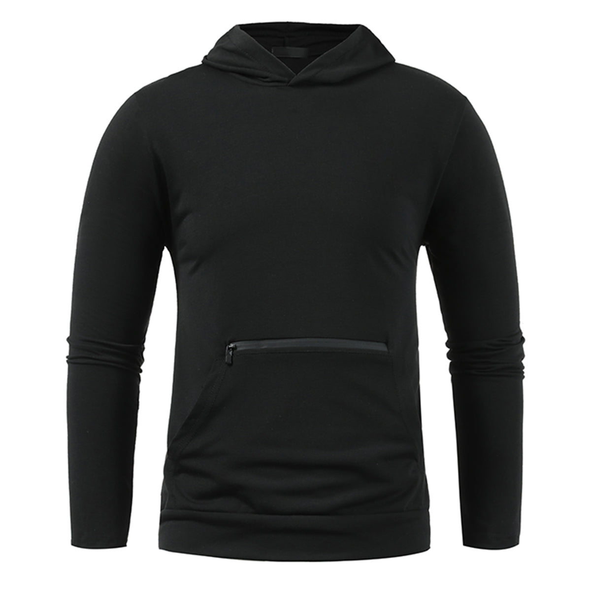Men's Solid Color Hooded Long Sleeve T-Shirt Army Green