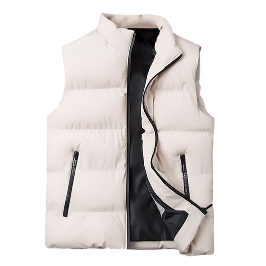 Men's solid color vest in beige