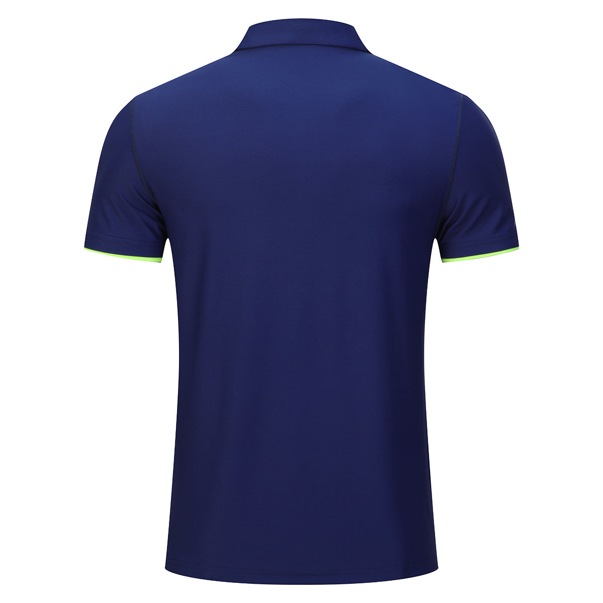 Men's solid color quick drying POO collar short sleeved T-shirt in navy blue